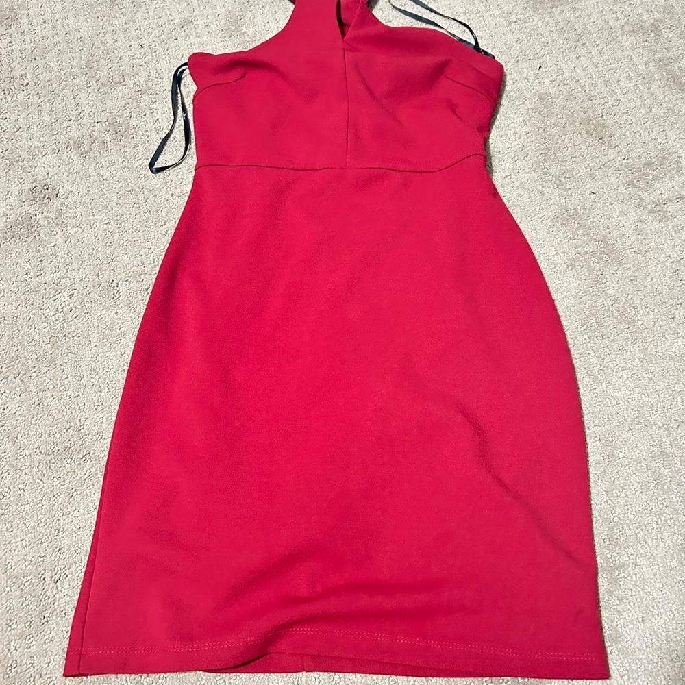 Lulu's Pink Halter Sheath Mini Dress
